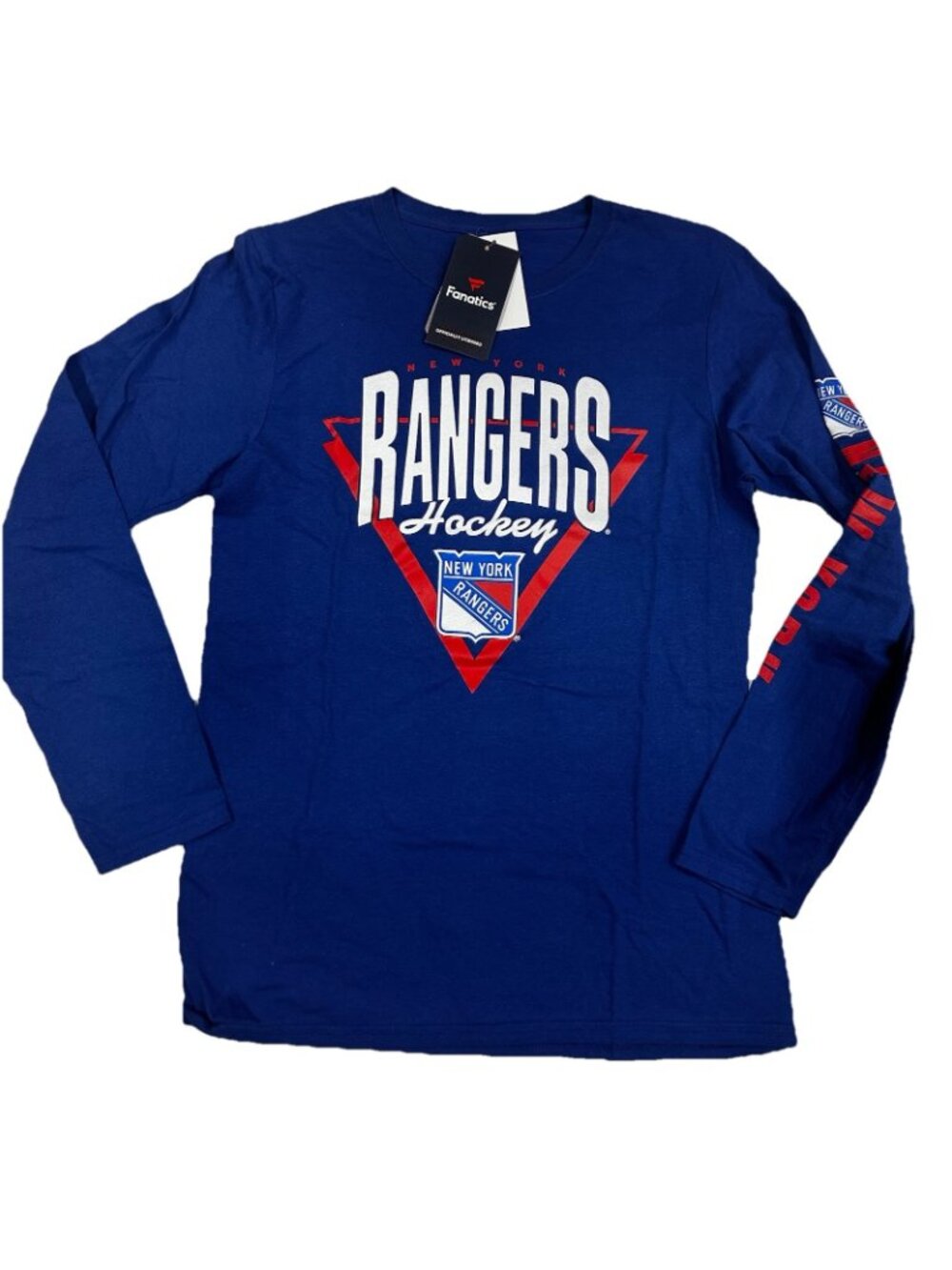 New York Rangers Long Sleeve Shirt Blue Fanatics NHL Licensed Mens Small - Picture 2 of 7